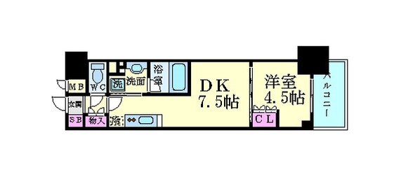 南森町駅 徒歩9分 4階の物件間取画像